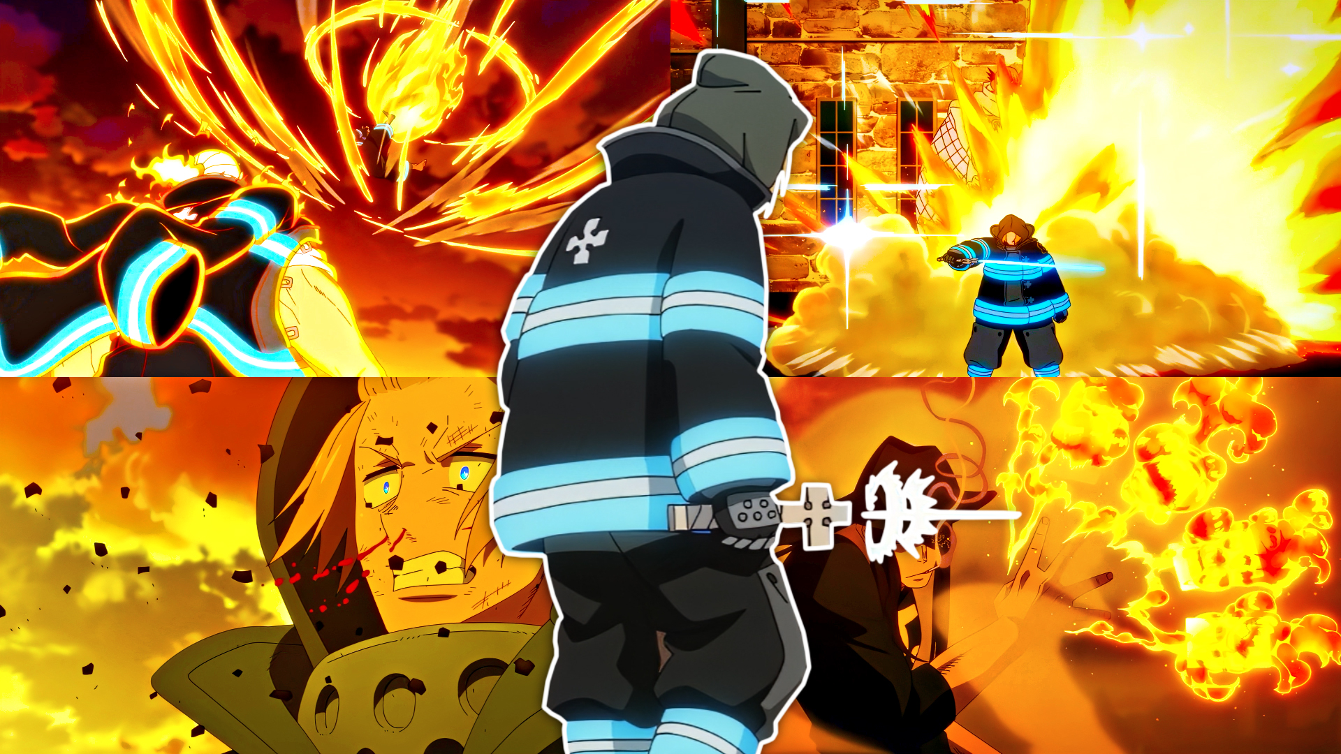 Shinra Kusakabe And Joker Vs Leonardo Burns And Arthur vs Dragon Fight Twixtor Clips For Editing ( Fire Force Season 3 Ep 3 )