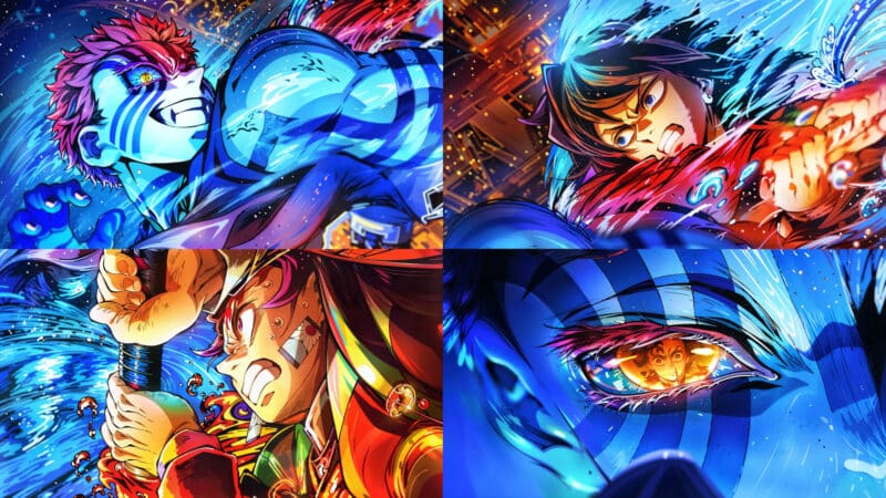 Tanjiro And Giyu Vs Akaza Full Fight Best Quality | Demon Slayer Infinity Castle Movie